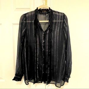 Striped Sheer Long-Sleeve Shirt - Scotch Soda